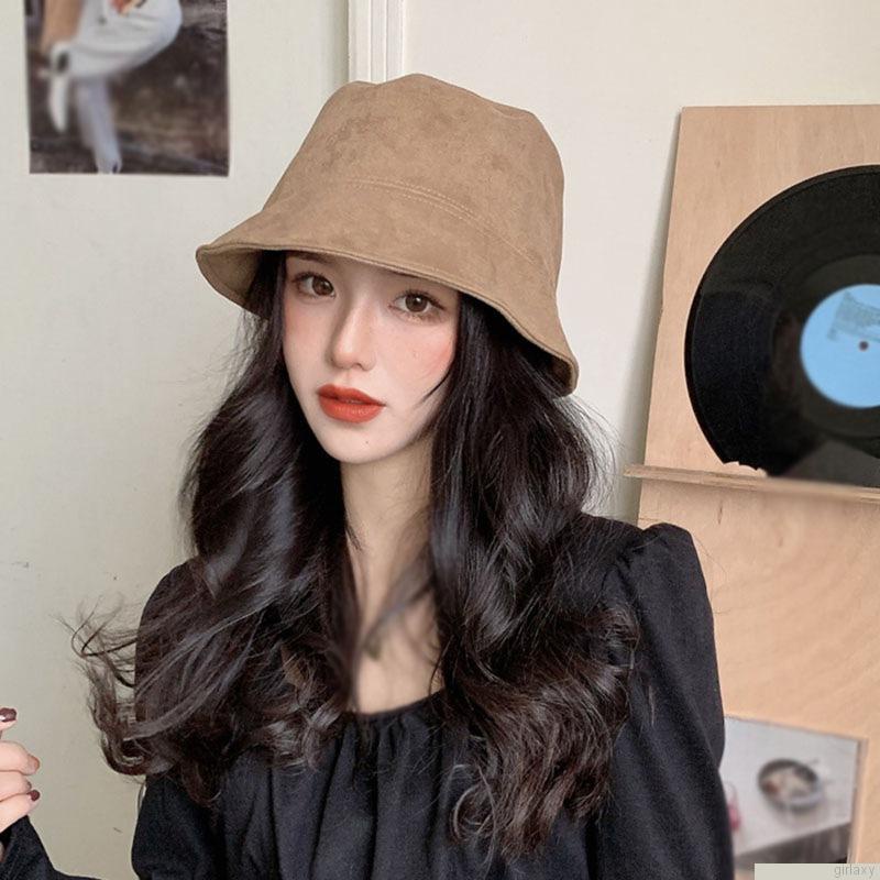 Mũ xô chất liệu da lộn màu sắc thời trang