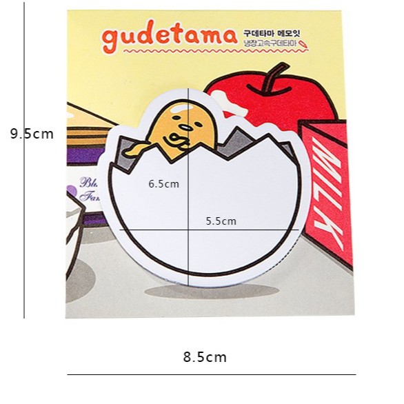 Sticky Note, Post It Note Mini Hình Quả Trứng Lười Gudetama Style Nhật Bản