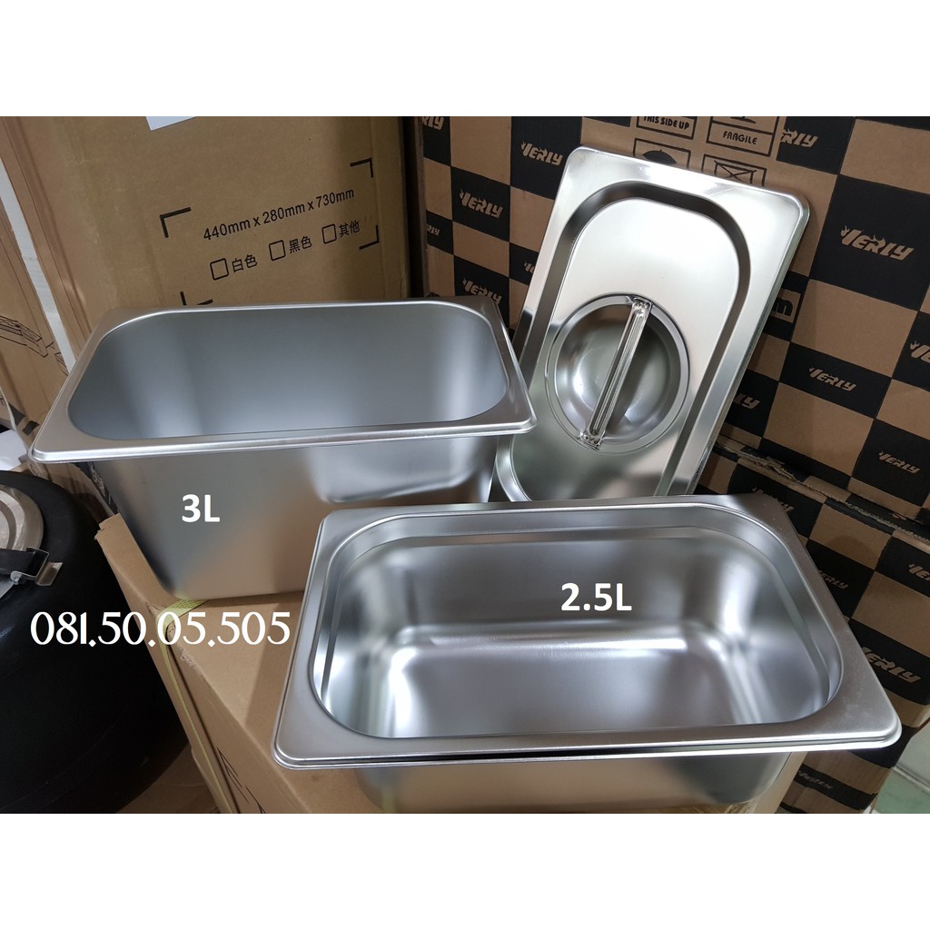 Khay đựng topping inox có nắp Khay đựng thạch Inox có nắp với đủ các size tự chọn