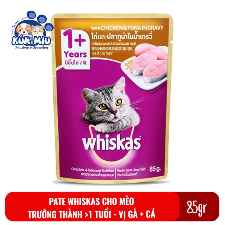 Thức ăn cho mèo Pate Whiskas gói 80gr