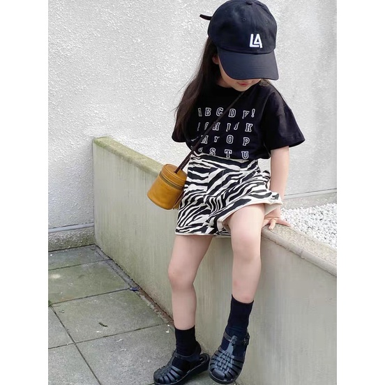 Set Áo Thun Tay Ngắn + Quần Short Thời Trang Mùa Hè Phong Cách Hàn Quốc 48 Giờ Cho Bé Gái