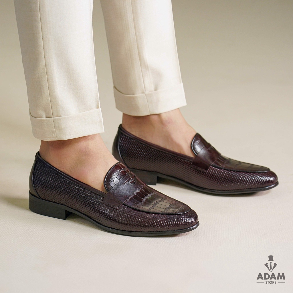 GIÀY DA NAM ADAM STORE MẬN KHOÉT CÁ SẤU 407-12M