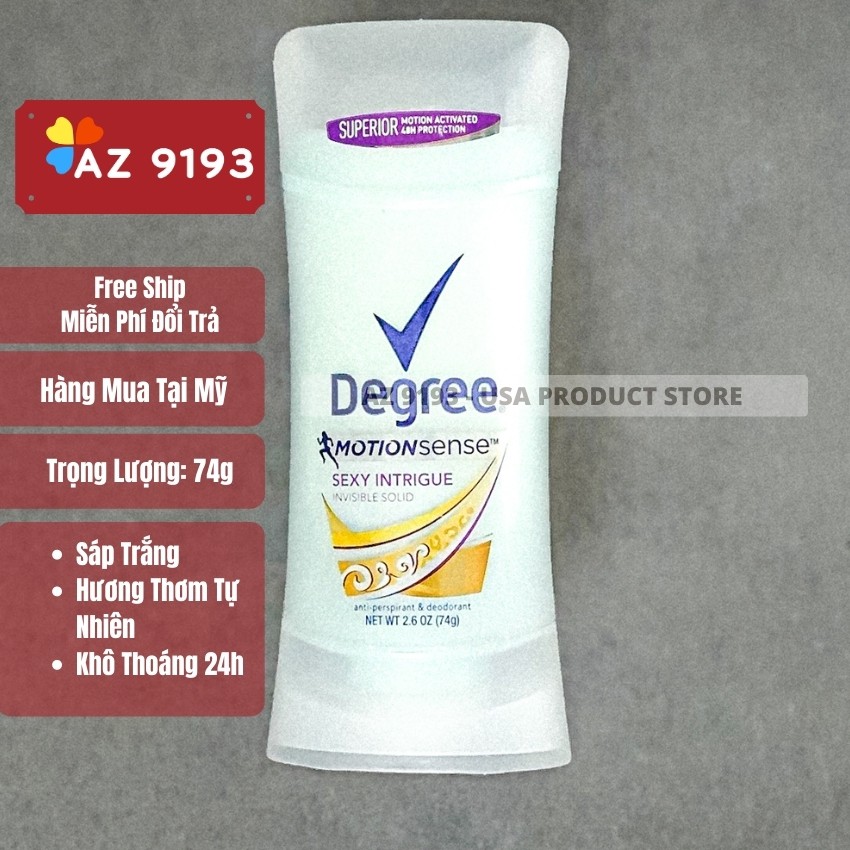 [Mua Tại Mỹ - Date 2022] Lăn Khử Mùi Nữ Degree, Dạng Sáp,74g, Dòng MotionSense - Khô Thoáng 48h, Không vàng áo - Az 9193 | BigBuy360 - bigbuy360.vn