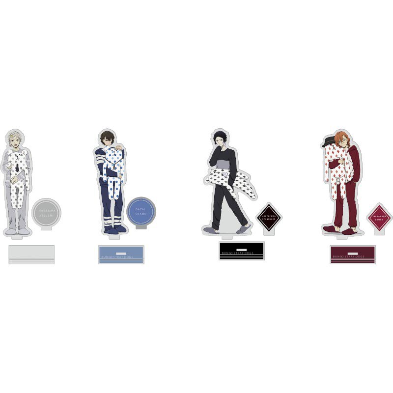 Mô Hình Standee BUNGOU STRAY DOGS ver ĐỒ NGỦ ÔM GẤU tượng acrylic anime Văn Hào Lưu Lạc mica chibi trang trí