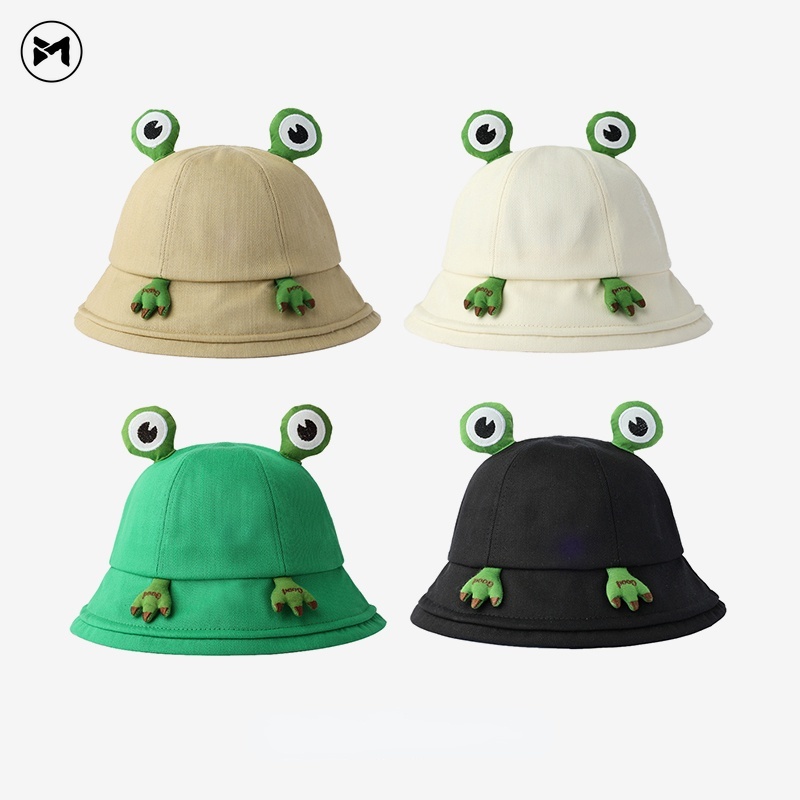 Nón Tai Bèo Hình Chú Ếch Dễ Thương Bằng Cotton Cho Nữ