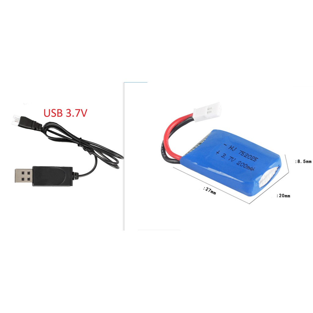 Pin Lipo 3.7v 200mah - Máy bay mini drone có mạch bảo vệ pin rất tốt