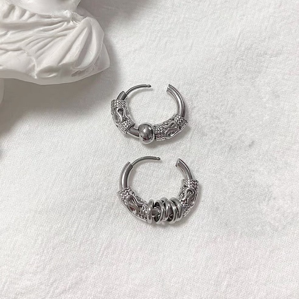 Hipster Earrings khuyên tai và kẹp tai titan Hipster phối họa tiết phong cách độc đáo không gỉ không đen không dị ứng