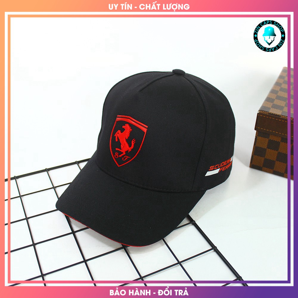 Nón Lưỡi Trai Cao Cấp Logo Xe FERRARI Vải Kaki XK