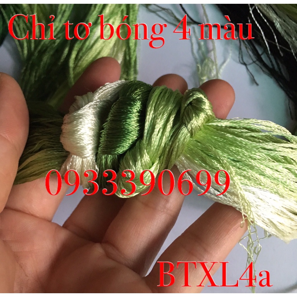 🌺 Chỉ thêu TƠ BÓNG XANH LÁ  thêu tay truyền thống