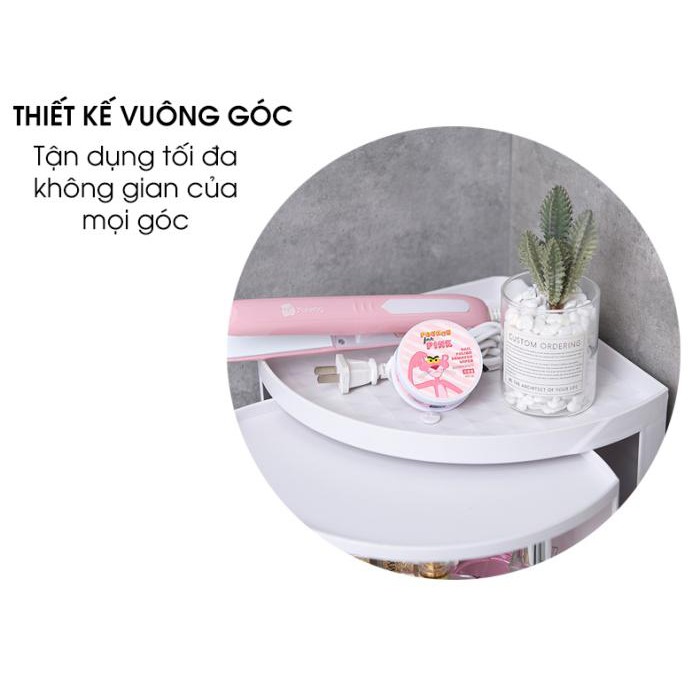 Tủ Góc Phòng Tắm 3 Tầng ABS JAPAN (White) - Home and Garden