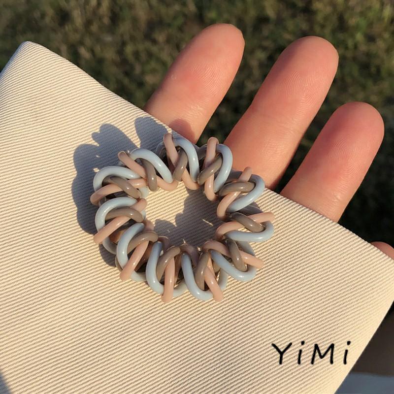 Dây Buộc Tóc Dạng Dây Bện Màu Sắc Tương Phản Chống Thấm Nước Xinh Xắn