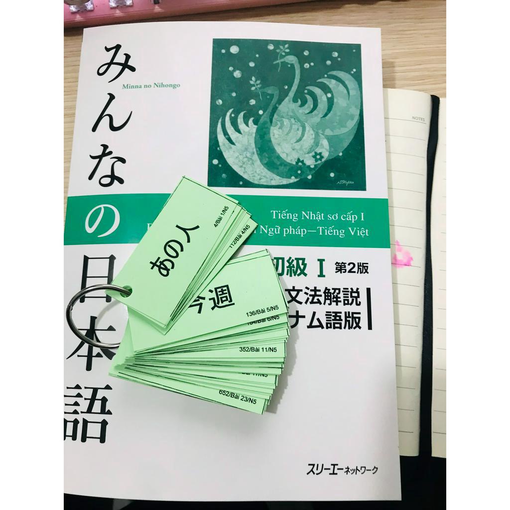 Bộ flashcard Học Kanji - Từ Vựng N5  Theo giáo trình Minnano Sơ Cấp 1