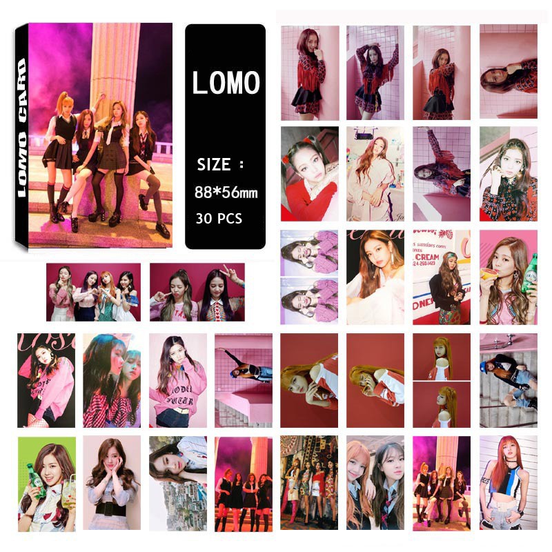 BALCKPINK 30pcs Lomo Card Hộp đựng 30 thẻ giấy in hình JENNIE JISOO và các thành viên