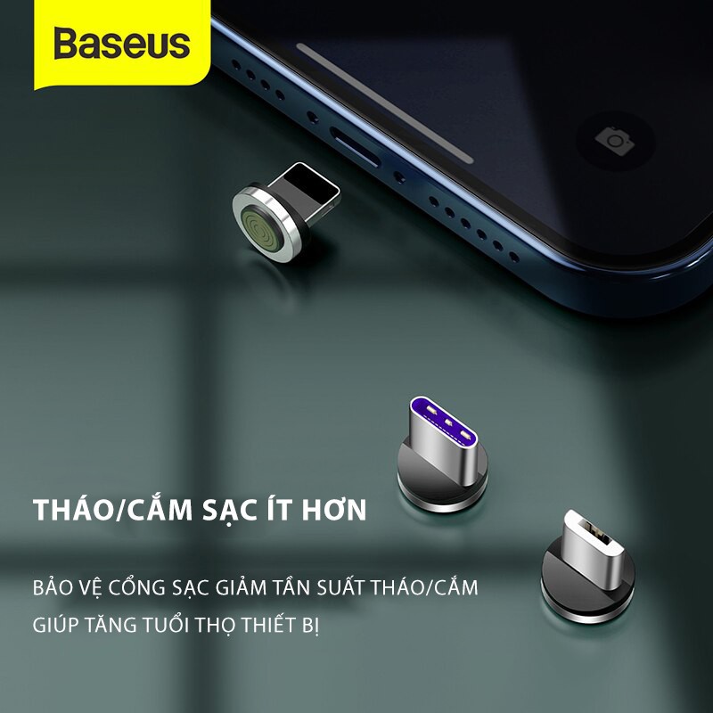 [BH 6 THÁNG] DÂY SẠC 3 ĐẦU BASEUS Zinc Magnetic LIGHTNING TYPE C MICRO USB HỖ TRỢ SẠC NHANH IPHONE SAMSUNG XIAOMI OPPO