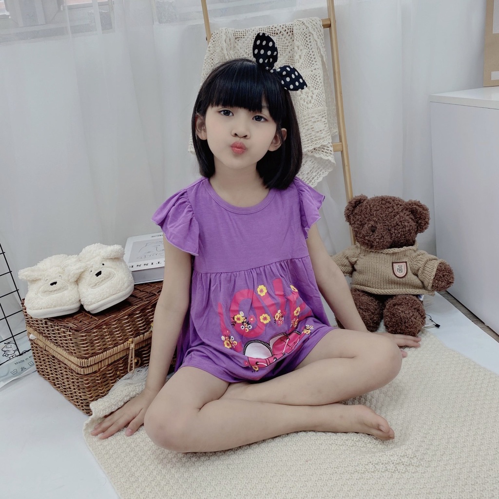Bộ cotton Bé Gái 20-36kg-M0052- Chất cotton xuất dư mềm mịn thấm hút mồ hôi