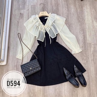Bigsize Đầm phối tay voan D594