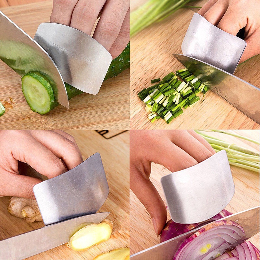 Dụng Cụ Bảo Vệ Ngón Tay Bằng Thép Không Gỉ Khi Cắt Lát Thực Phẩm