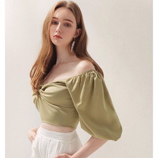 Áo trễ vai crop top tay bồng nữ Air Space 2010121015