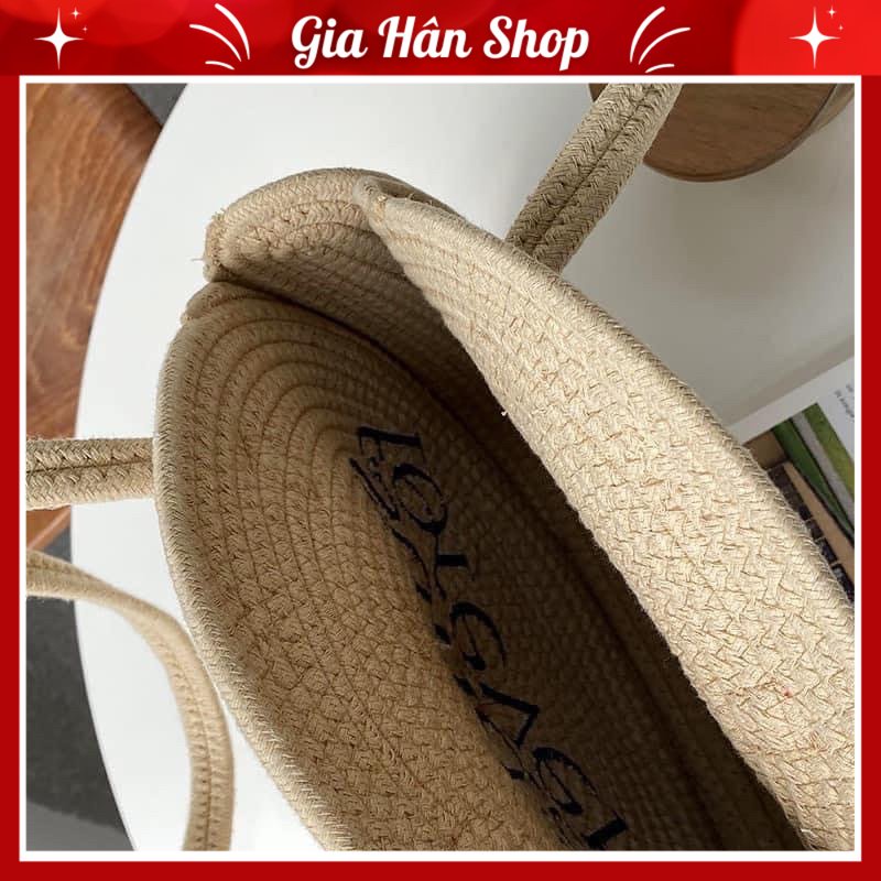 Túi Cói Sunday Forever Túi Xách Nữ Tote Đi Biển Du Lịch Phong Cách Thời Trang Vintage