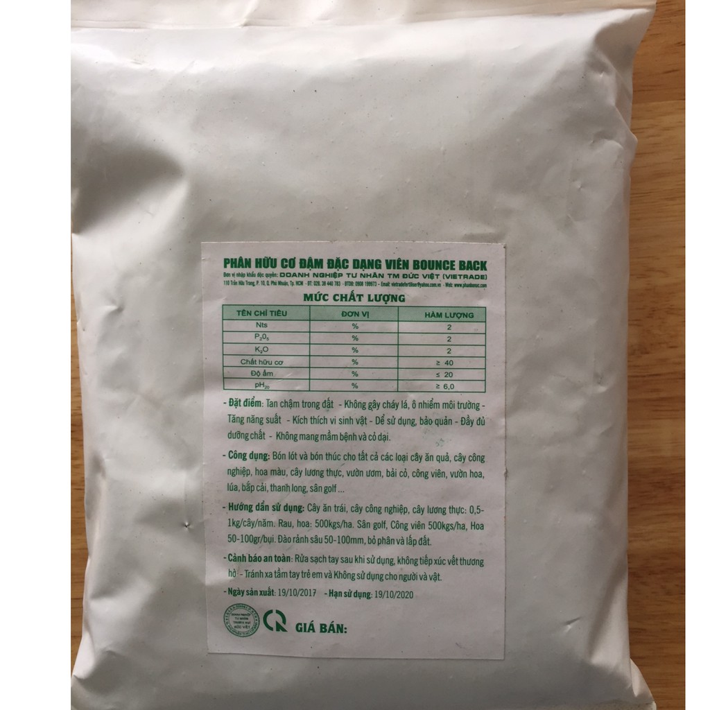 Phân hữu cơ đậm đặc dạng viên Bounce Back 02 gói 500gr