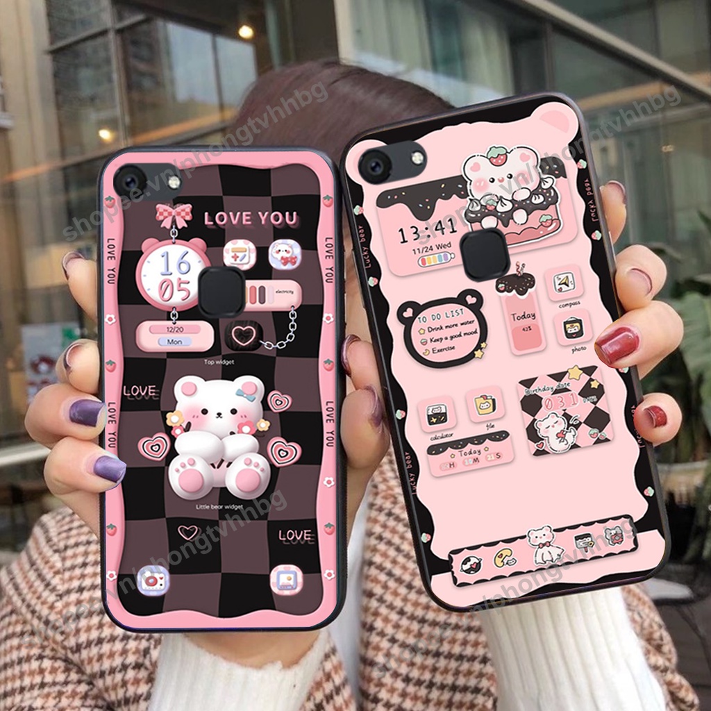 Ốp lưng Vivo V7 / V7 Plus / V7+ gấu,thỏ trắng , đồng hồ dễ thương cute cực đẹp