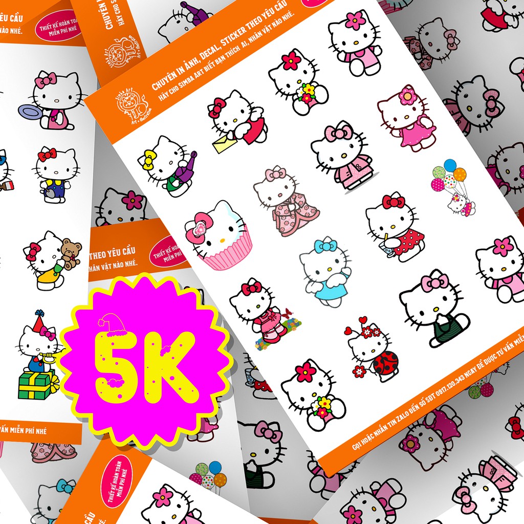 Sticker Nhãn Dán Trang Trí Nhật Ký Kế Hoạch Hello Kitty dễ thương | Nhiều mẫu