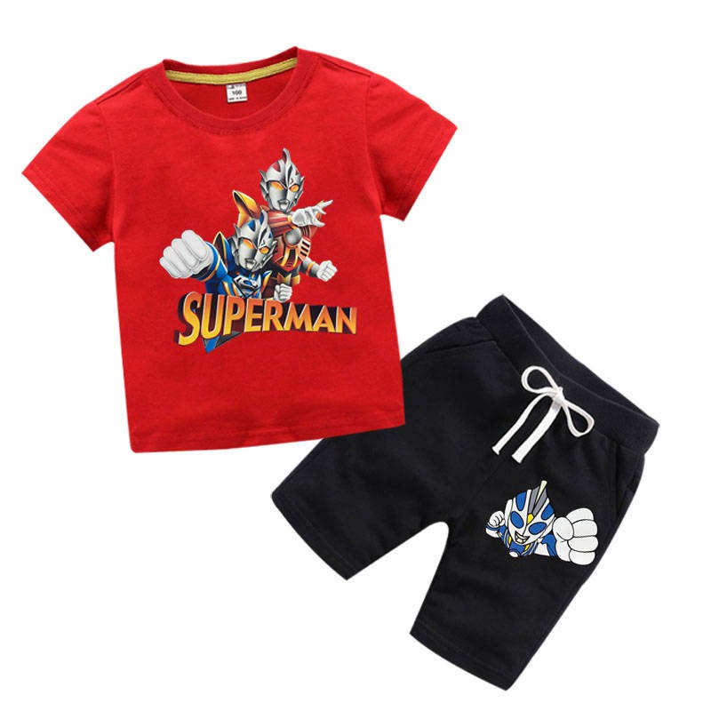 Bộ Quần Áo Superman Ngắn Tay Cho Bé Trai