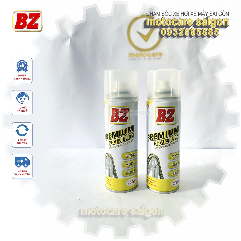Dưỡng sên Cao Cấp BZ PREMIUM MINI SIZE 200ml không văng cho mọi loại xe