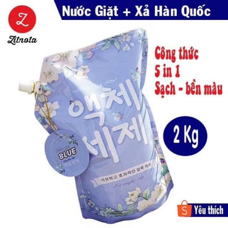 Nước giặt BLUE dạng túi hương thảo mộc hàn quốc 2kg