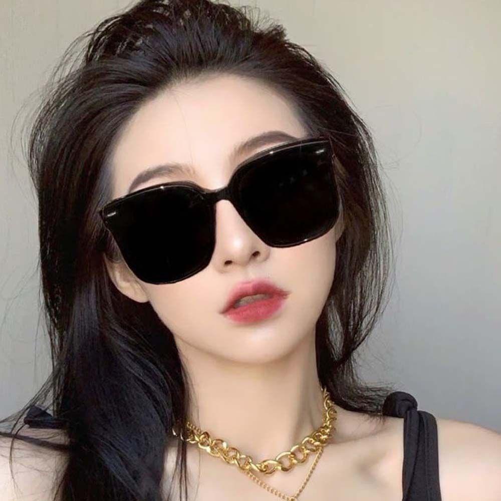 Kính Mát Gọng Vuông Lớn Chống Tia UV Chống Phản Quang Phong Cách Vintage Dành Cho Nữ