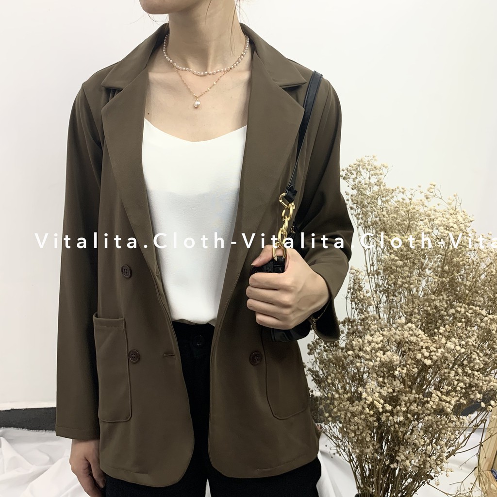 Áo vest nữ Blazer phong cách Hàn Quốc [Ảnh Video thật] - Kiểu áo Vest nữ khoác ngoài cực xinh | BigBuy360 - bigbuy360.vn