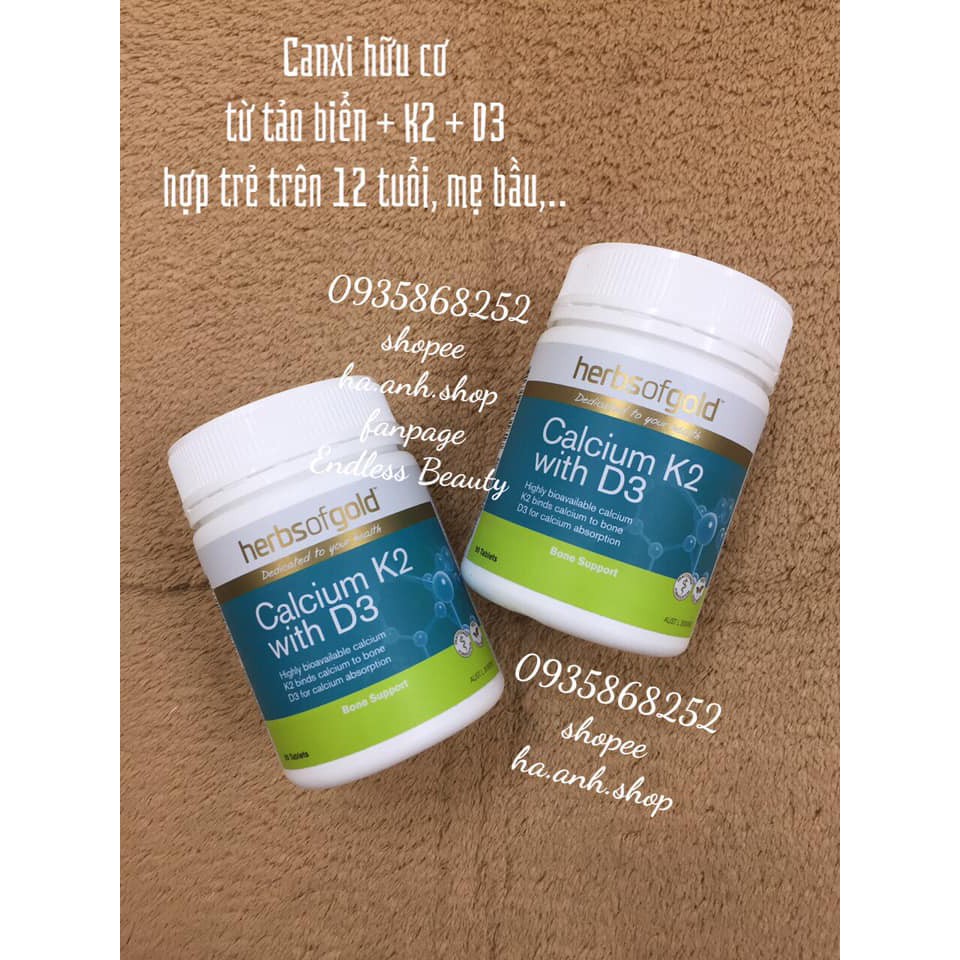 CALCIUM K2 D3 HERBSOFGOLD 90 viên