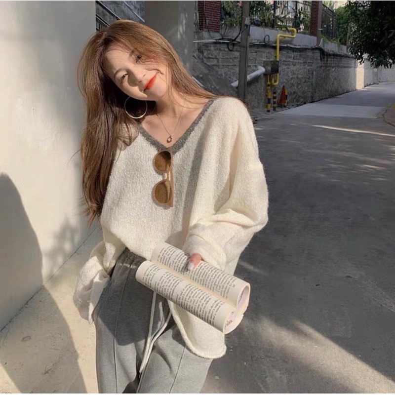 Áo thun dệt mỏng dáng thụng Hàn Quốc