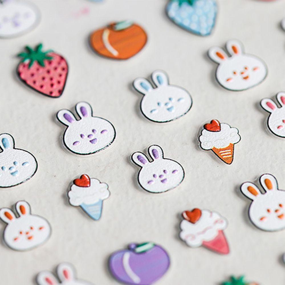 Hình Dán Trang Trí Móng Tay Họa Tiết Thỏ / Dâu Tây Hoạt Hình Xinh Xắn