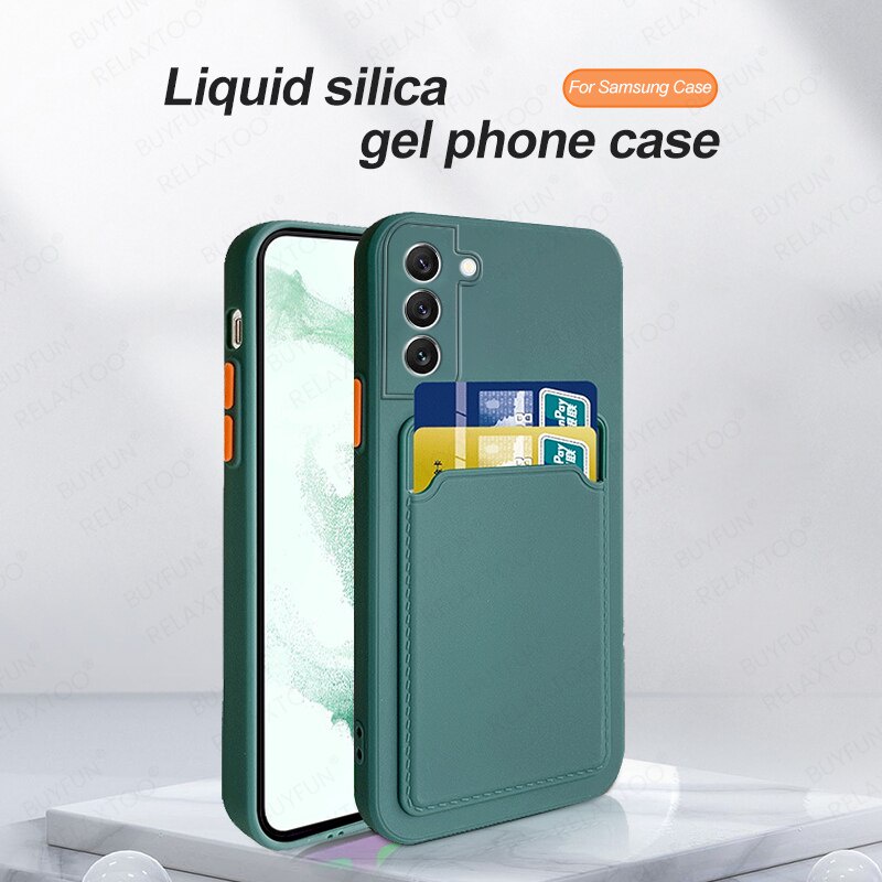 Card Slot Phone Case For Samsung Galaxy S22 Plus 5G Shockproof Bumper For Samsung S22 Plus S22+ Ultra 5G Cover Capa
