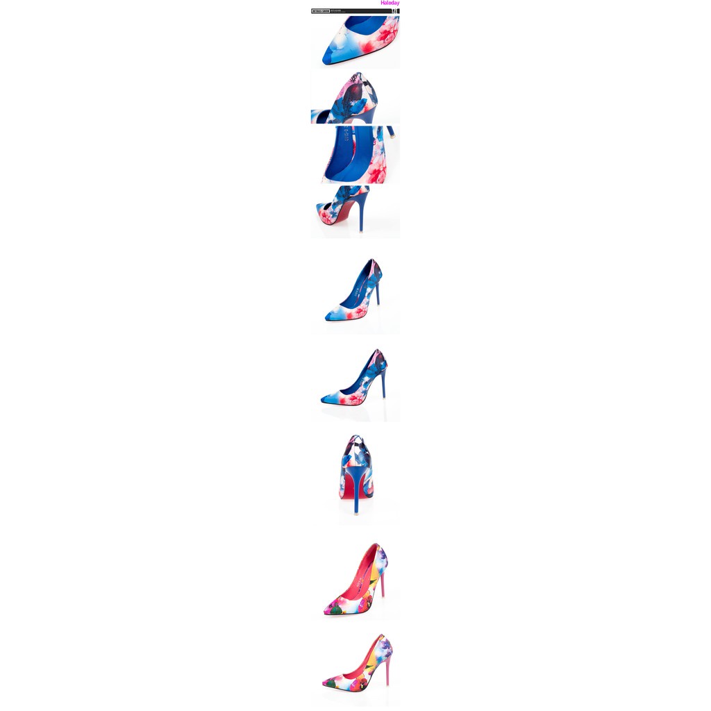 a Giày Cao Gót Cỡ Nhỏ (34-39)👠👠Giày Cao Gót Mũi Nhọn In Hoa Thời Trang Dành Cho Nữ 3058-1