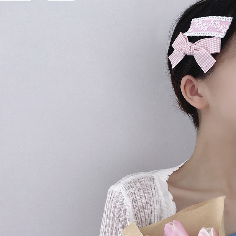 Bộ Kẹp Tóc Hai Mảnh Họa Tiết Hoa Nhỏ Dễ Thương Phong Cách Công Chúa
