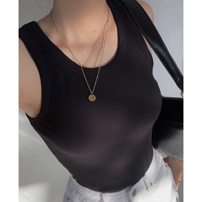 Áo H&M Ribbed Tank Top Khoét Nách Đường Gân