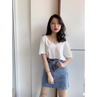 Hot- ÁO CROPTOP CỔ V 603