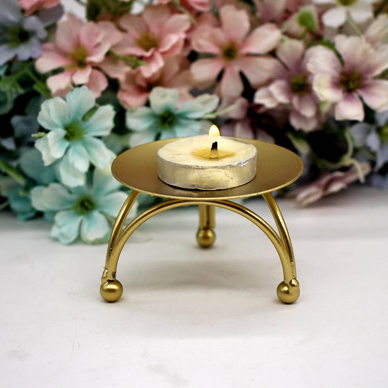 Giá Đỡ Đèn Cầy Hình Tròn Bằng Sắt Độc Đáo Trang Trí Nhà Cửa / Tiệc Cưới