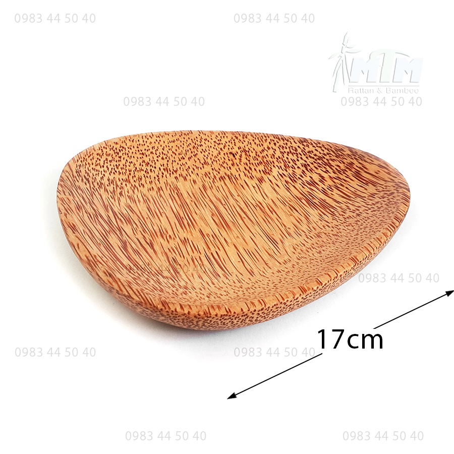 Đĩa dừa tam giác l Đĩa gỗ dừa đựng bánh mứt kẹo, trang trí bàn ăn