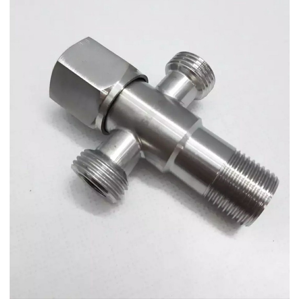 Van T  Chia Nước cho vòi xịt vệ sinh và bồn cầu inox 304 tốt T2 T CẦU BA NGÃ CÓ KHÓA