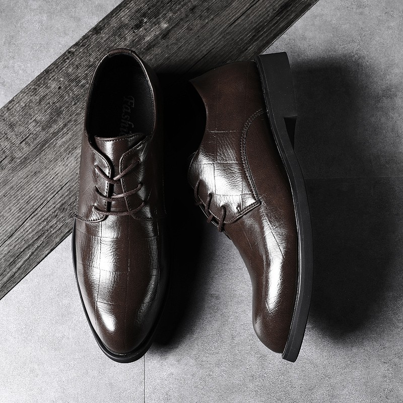 Elegant fashionable plain leather shoes for men size 38-48