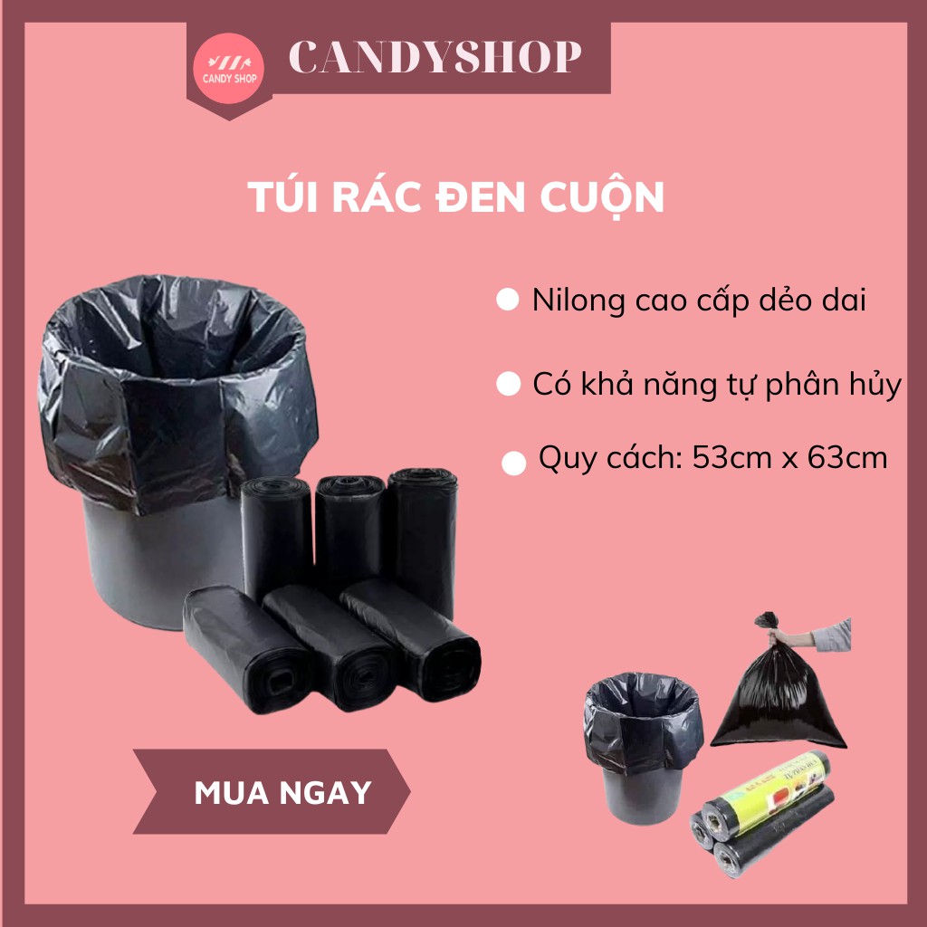 RẺ NHẤT THỊ TRƯỜNG - TÚI ĐỰNG RÁC TỰ TIÊU MÀU ĐEN, TÚI ĐEN ĐỰNG RÁC, TÚI RÁC, TÚI RÁC TỰ TIÊU