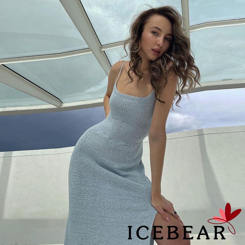 Đầm không tay xẻ tà một mảnh màu sắc thời trang