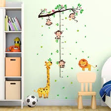 Decal dán tường Đo chiều cao khỉ đu dây