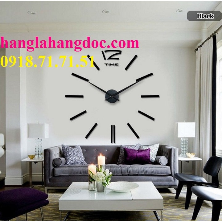 Đồng hồ nghệ thuật DIY 360 độ Clock (loại lớn) dán tường 1,5m đường kính version 4