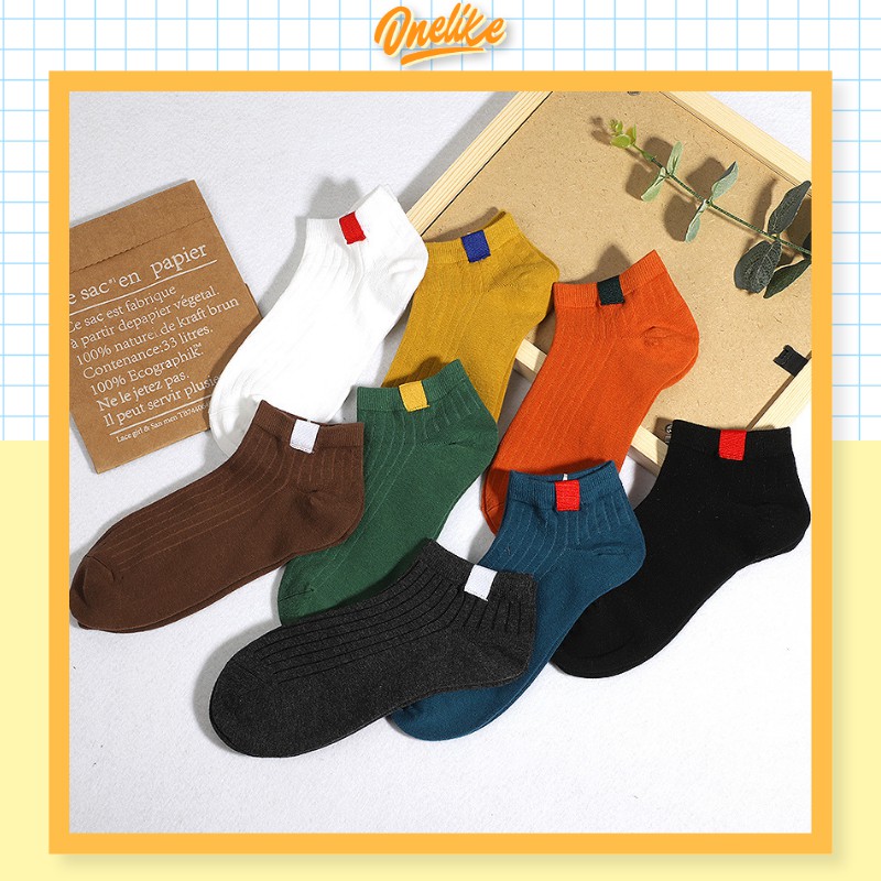 [Mã FASHIONCB194 giảm 10K đơn bất kỳ ] Ankle Socks 10 Candy Color Pure Cotton Breathable