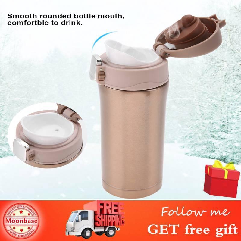【moonbase】350ml Stainless Steel Vacuum Thermos Insulated Water Bottle Travel Mug Coffee Tea Cup
