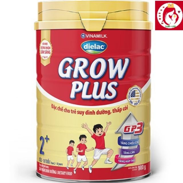 Sữa Bột Dielac Grow Plus Đỏ 1+,2+. 900g Vinamilk (Date 2022)